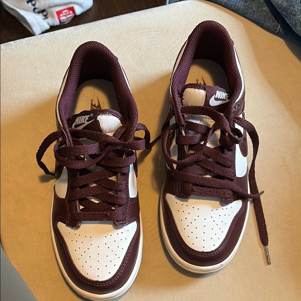 Used Kids' Brown and White Sneakers